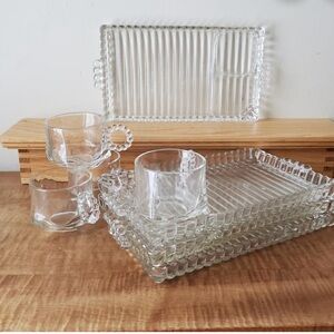 1950s Vintage Elegant Glass Dining Set